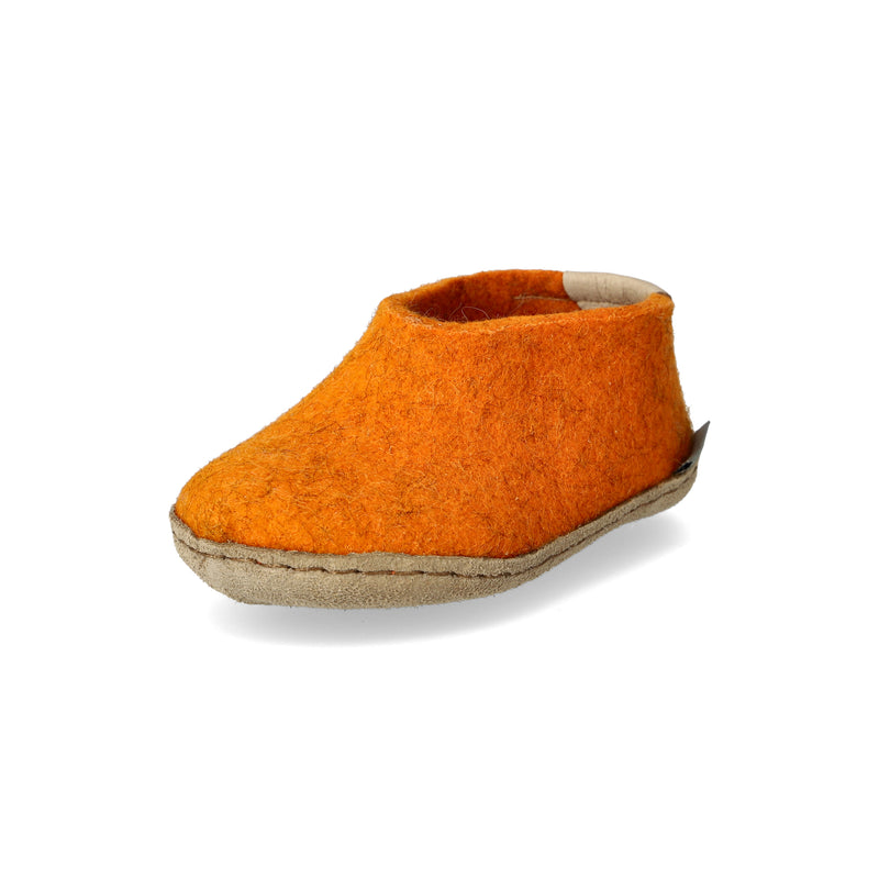 glerups Shoe kids Shoe with leather sole Orange